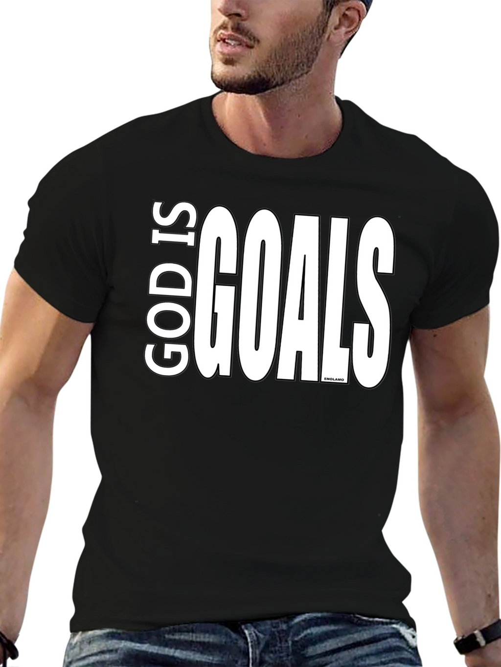 God Is Goals Graphic Tee - Black Cotton T-Shirt