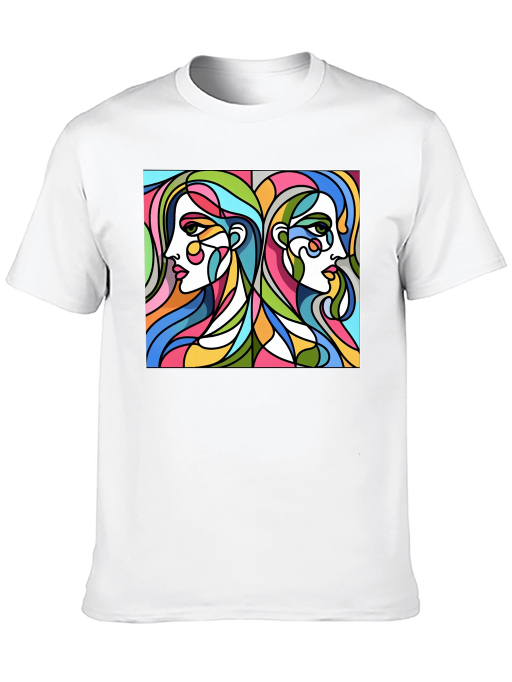 Abstract Women Graphic Tee - Stylish Black T-Shirt