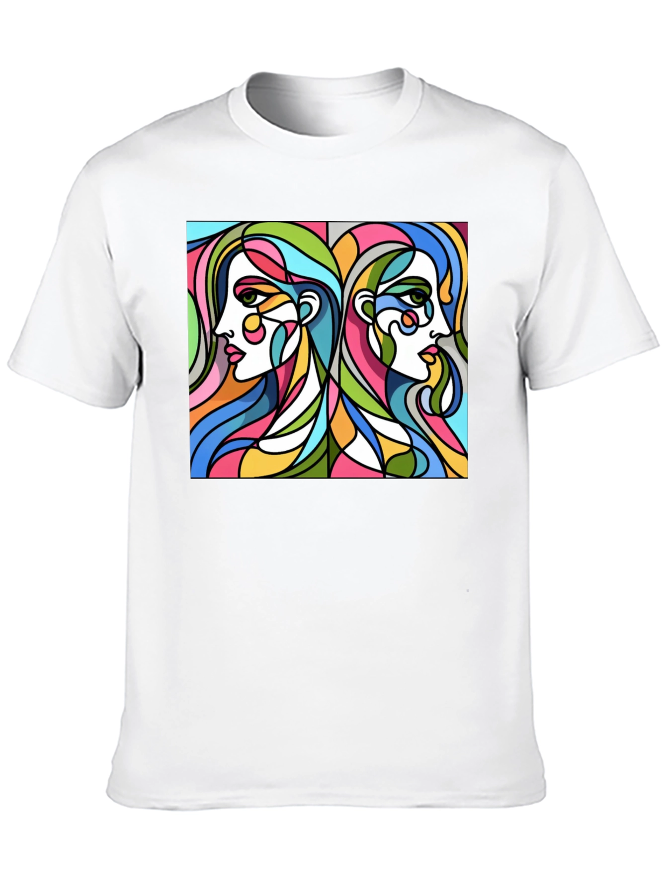 Abstract Women Graphic Tee - Stylish Black T-Shirt