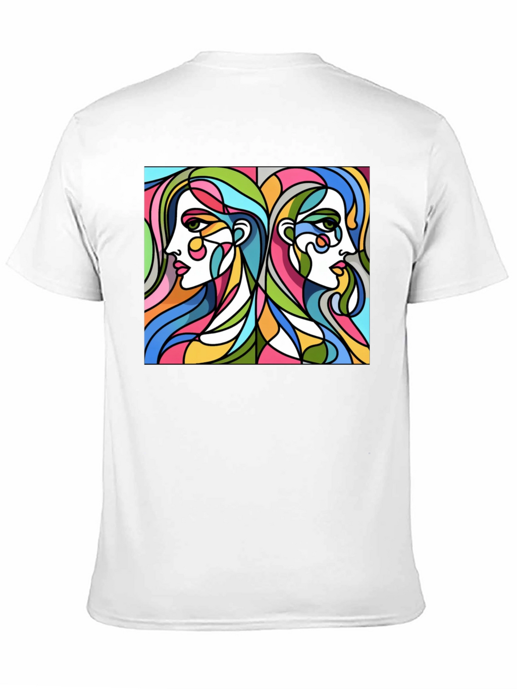 Abstract Women Graphic Tee - Stylish Black T-Shirt