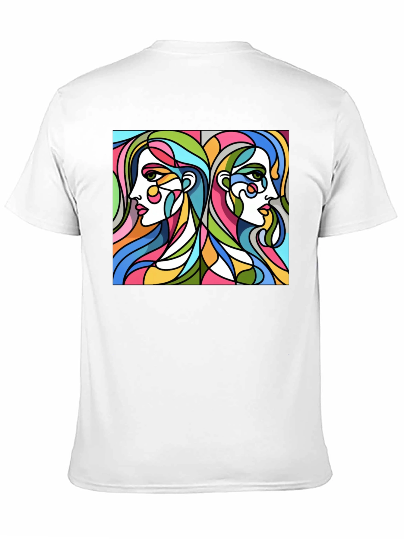 Abstract Women Graphic Tee - Stylish Black T-Shirt