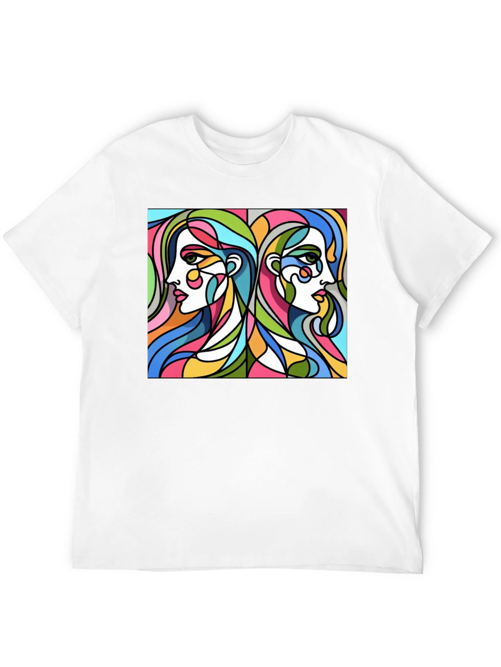 Abstract Women Graphic Tee - Stylish Black T-Shirt