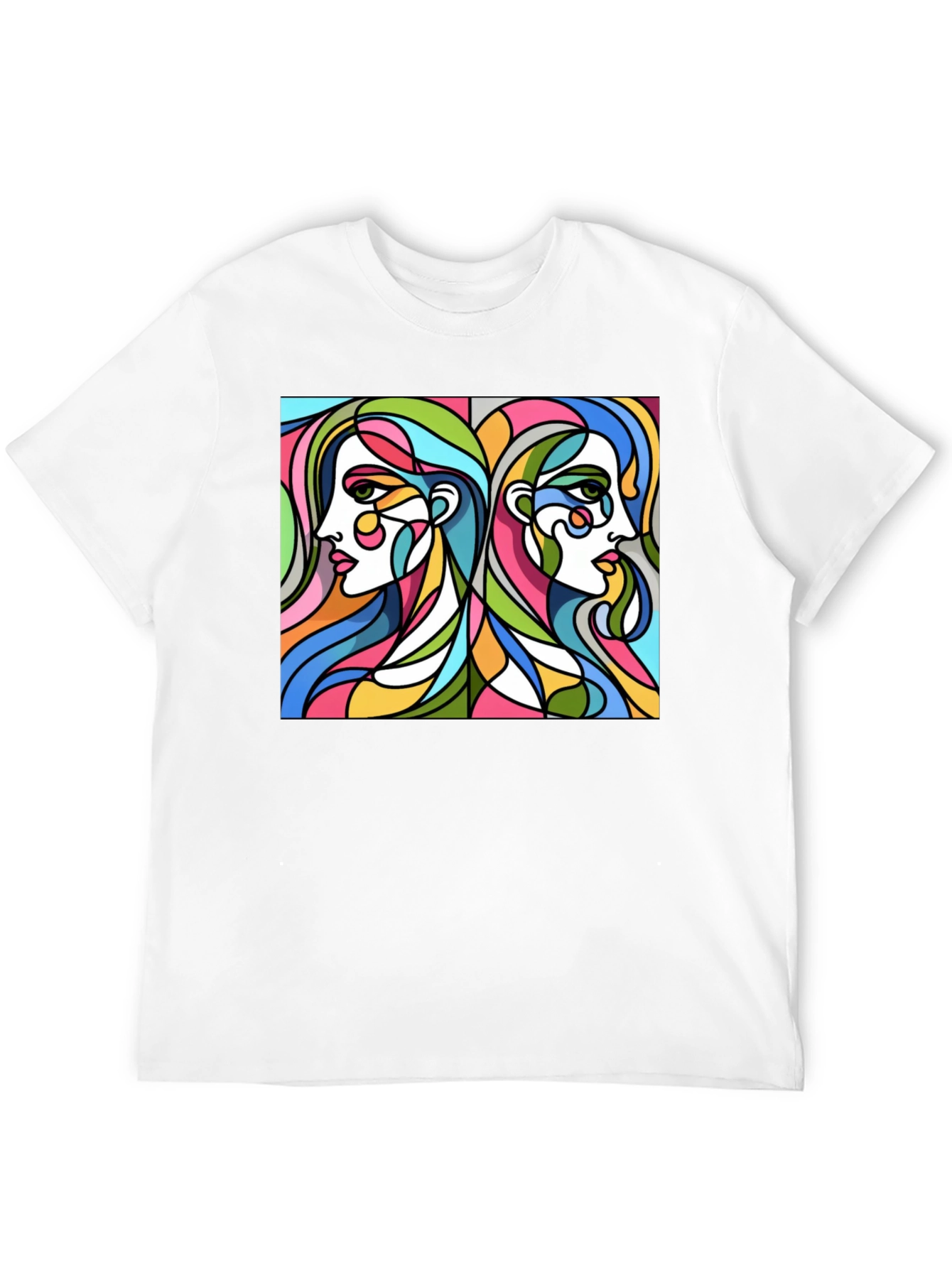Abstract Women Graphic Tee - Stylish Black T-Shirt