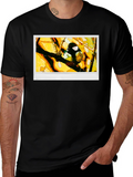 Bird on Branch Graphic T-Shirt - Black
