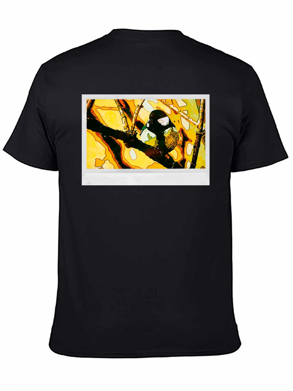Bird on Branch Graphic T-Shirt - Black