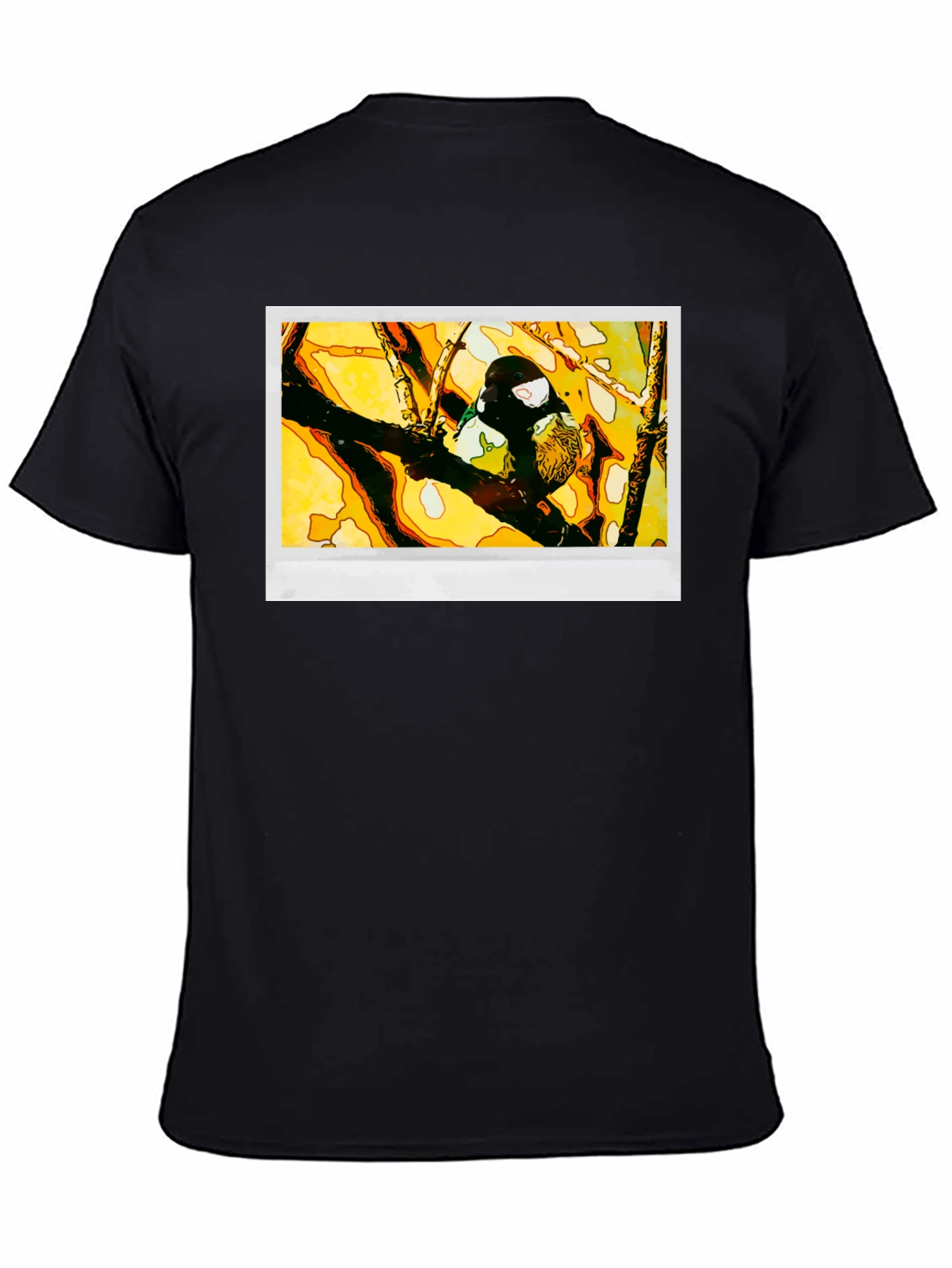 Bird on Branch Graphic T-Shirt - Black