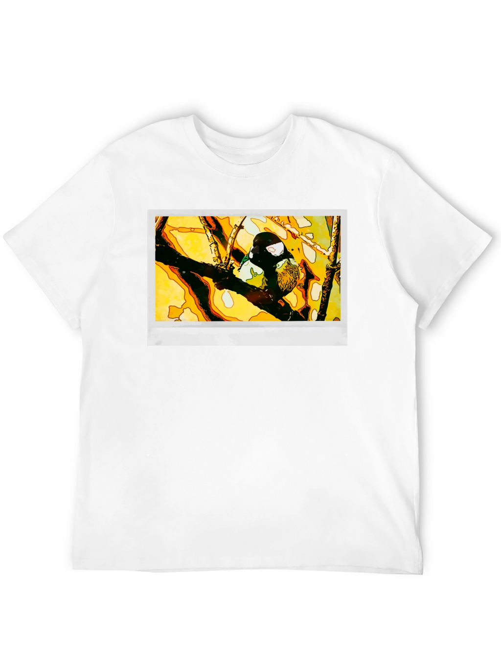 Bird on Branch Graphic T-Shirt - Black