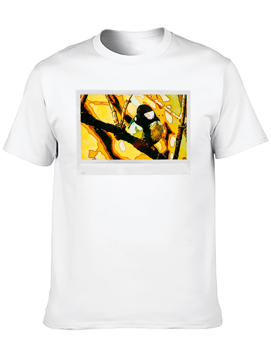 Bird on Branch Graphic T-Shirt - Black