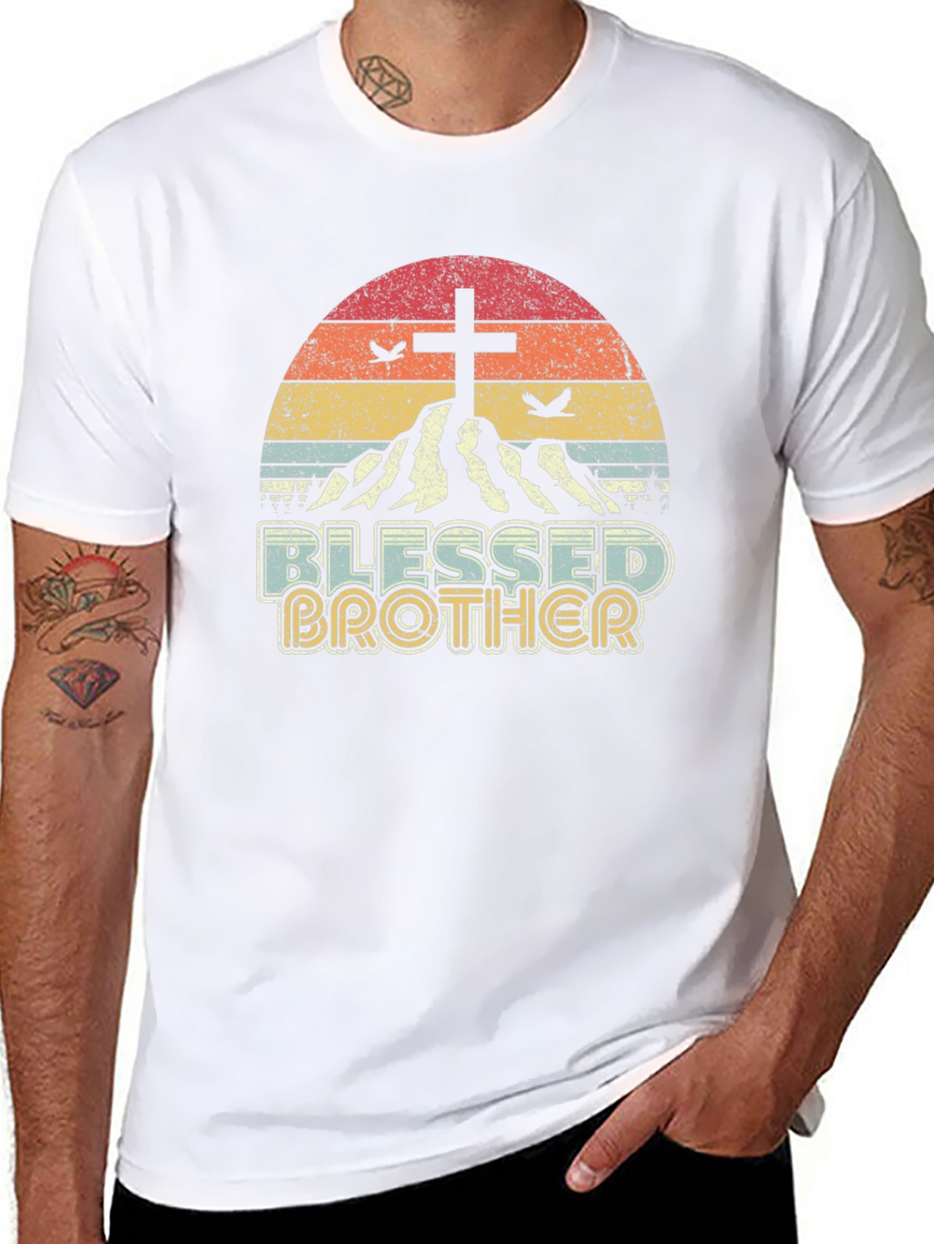 Blessed Brother Christian Graphic Tee - Black