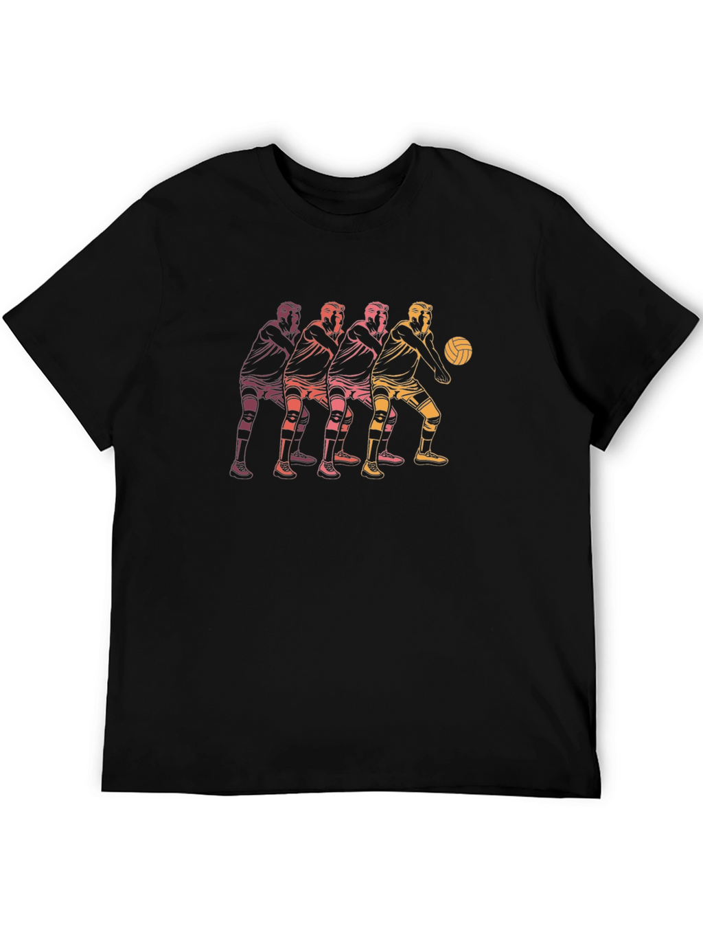 Volleyball Player Graphic Black T-Shirt
