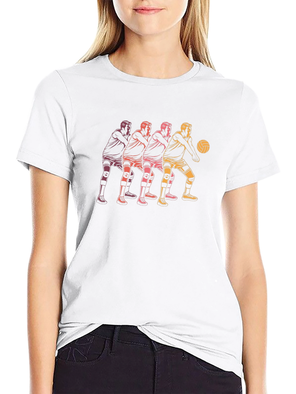 Volleyball Player Graphic Black T-Shirt