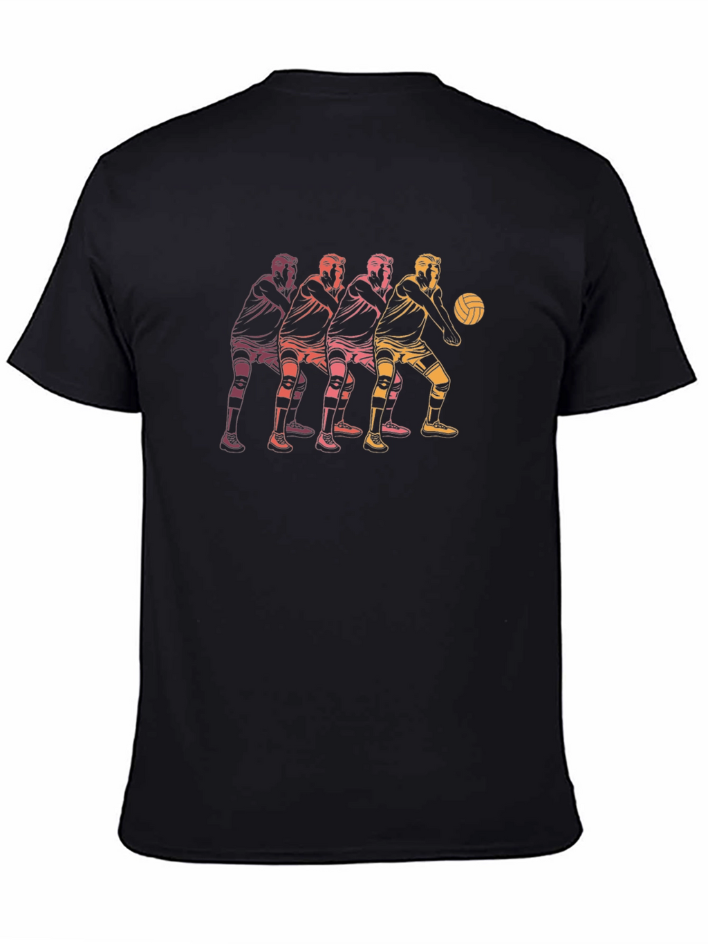 Volleyball Player Graphic Black T-Shirt