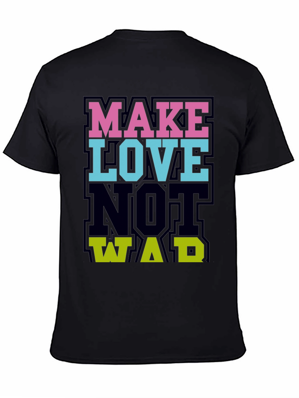 Make Love Not War Graphic Tee - Black