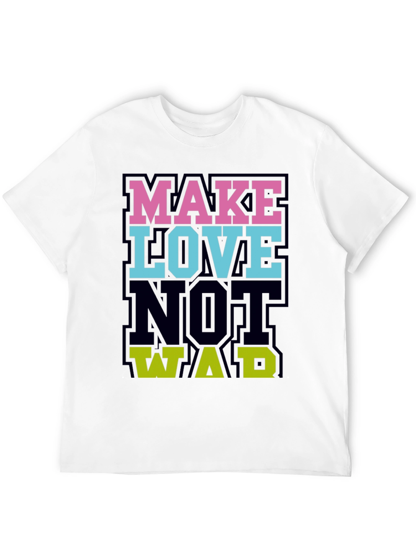 Make Love Not War Graphic Tee - Black