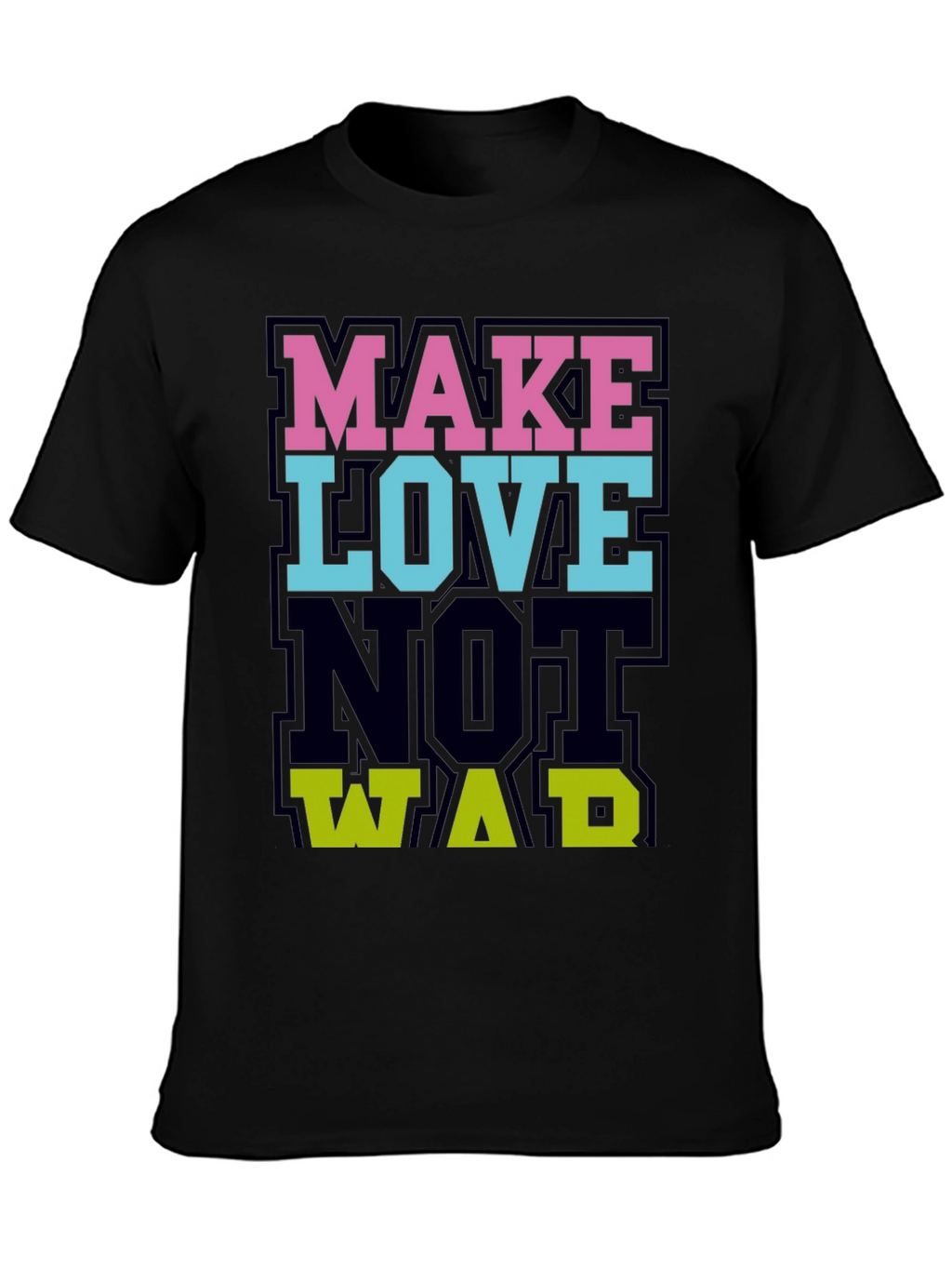 Make Love Not War Graphic Tee - Black