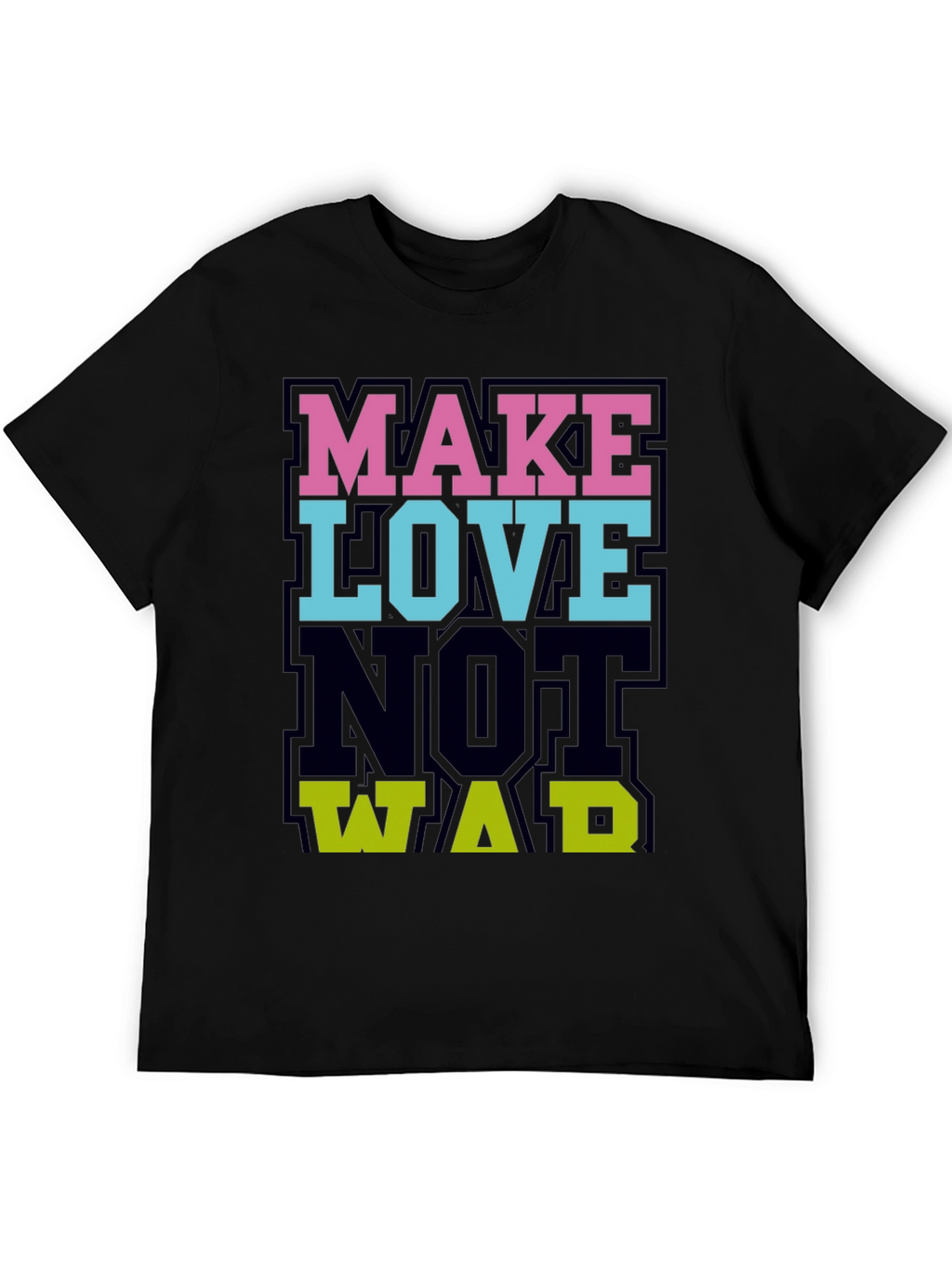 Make Love Not War Graphic Tee - Black