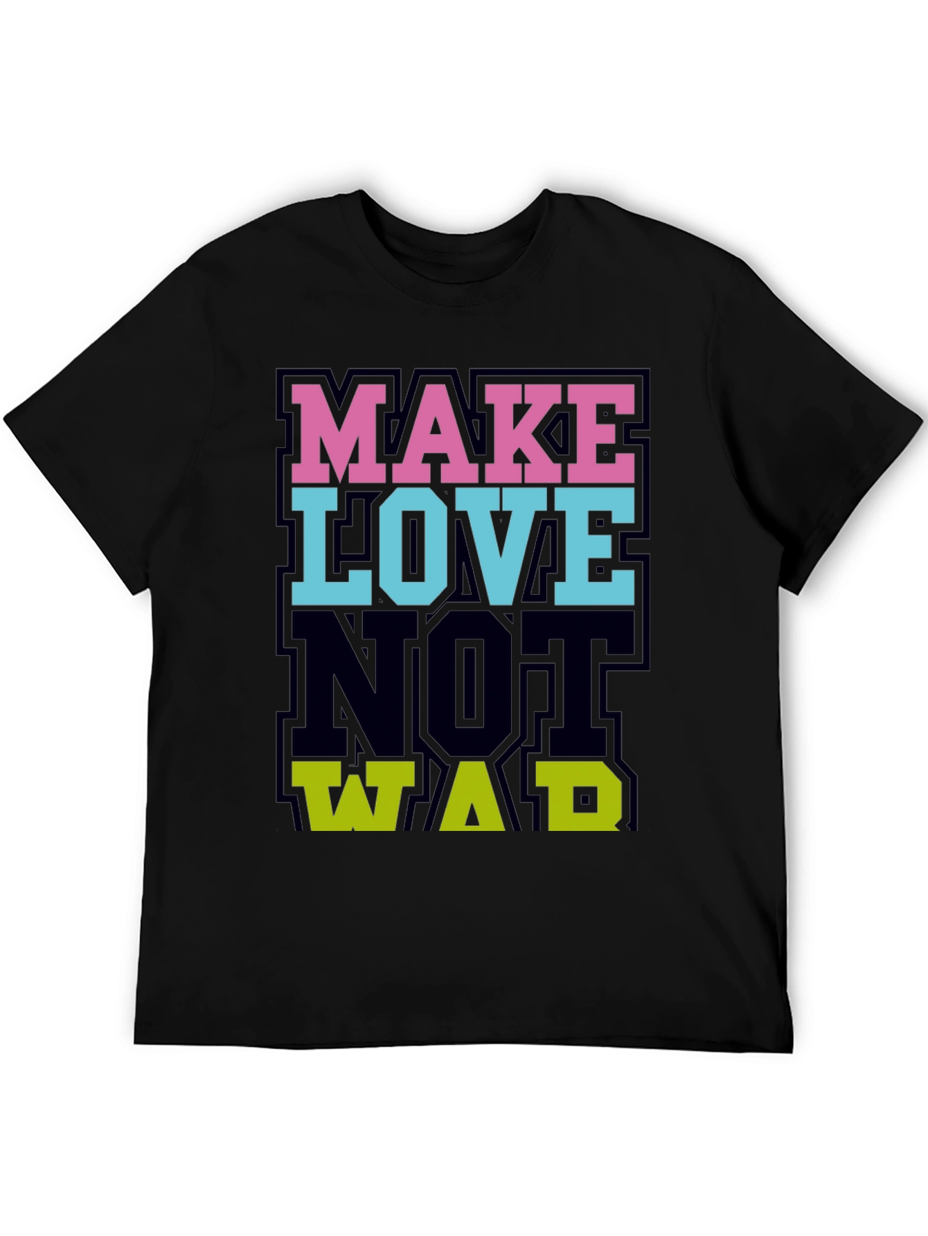 Make Love Not War Graphic Tee - Black