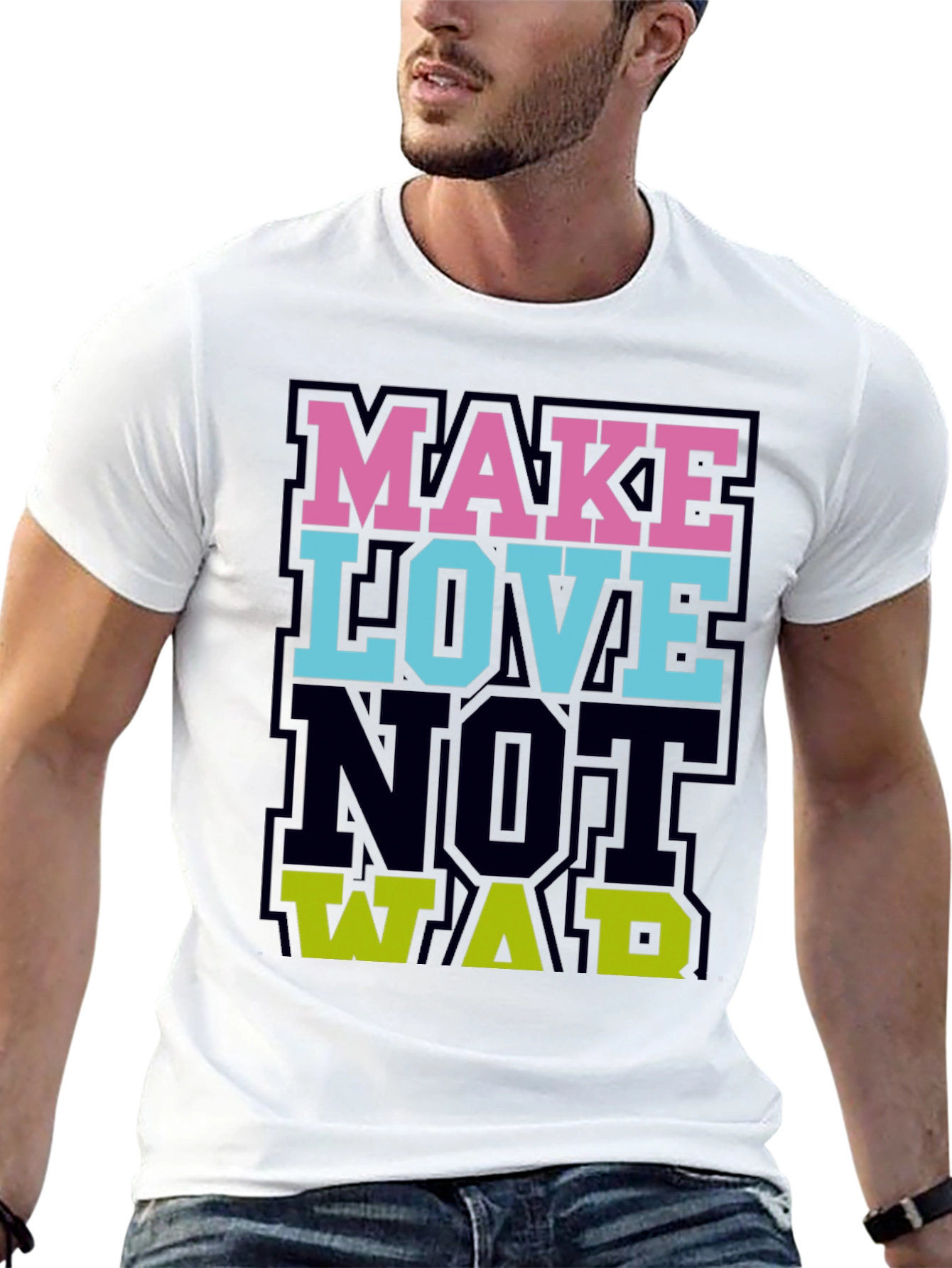 Make Love Not War Graphic Tee - Black