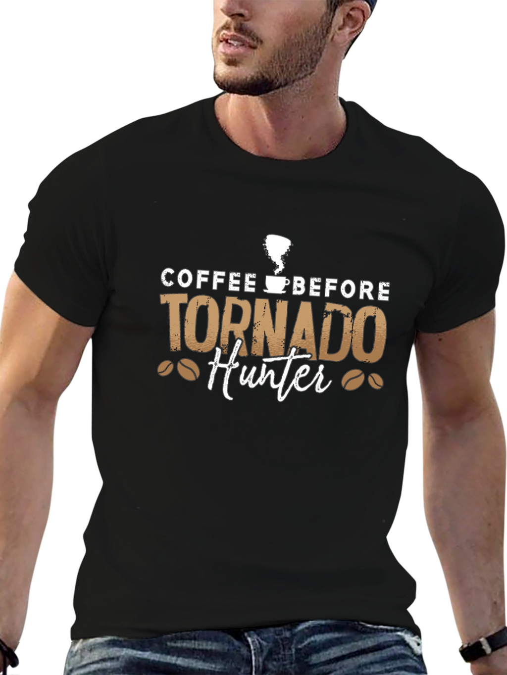 Coffee Before Tornado Hunter Black Tee