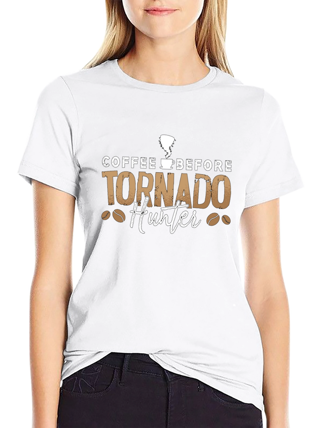 Coffee Before Tornado Hunter Black Tee
