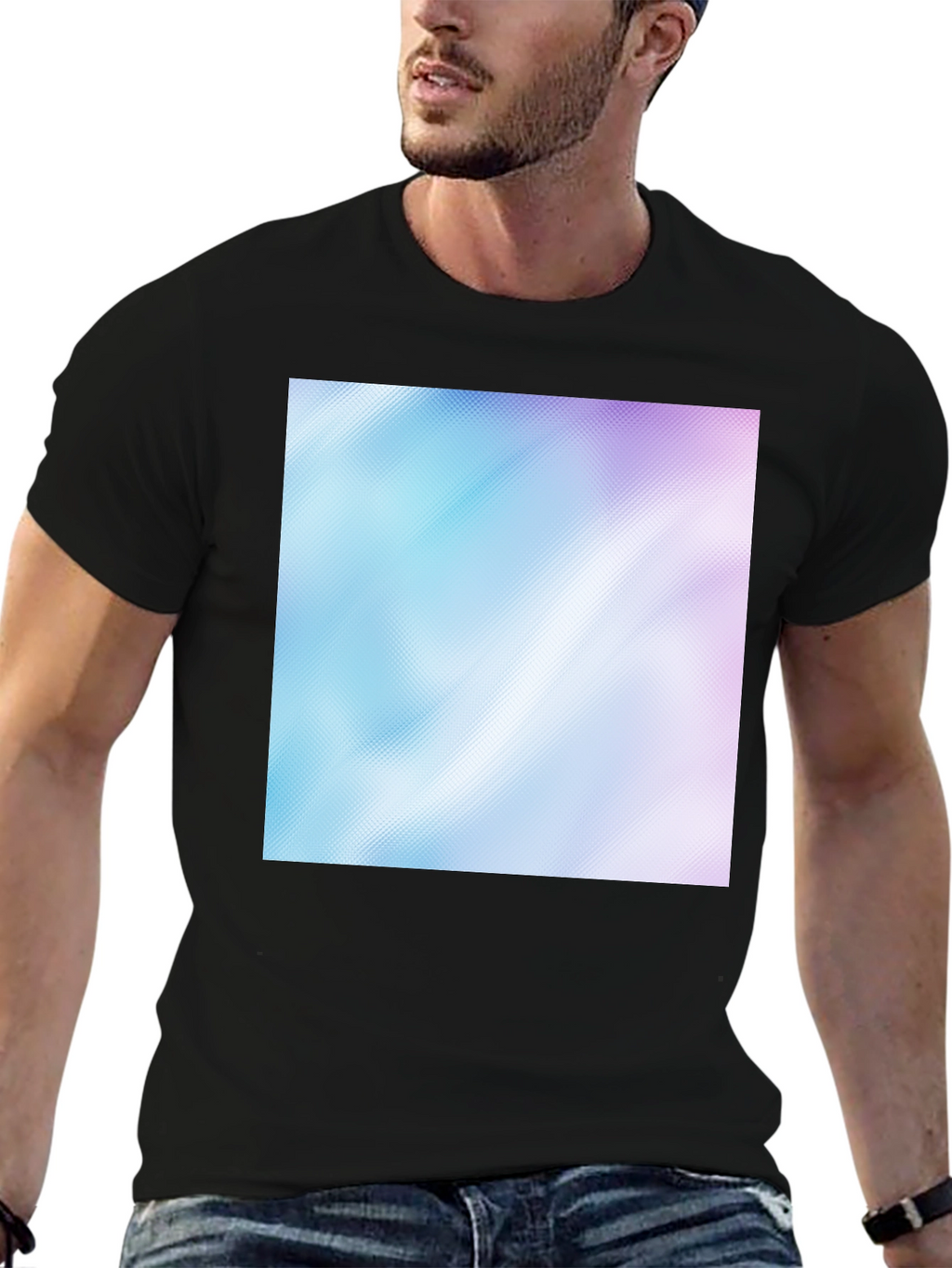 Abstract Gradient Graphic Tee - Modern Casual Style
