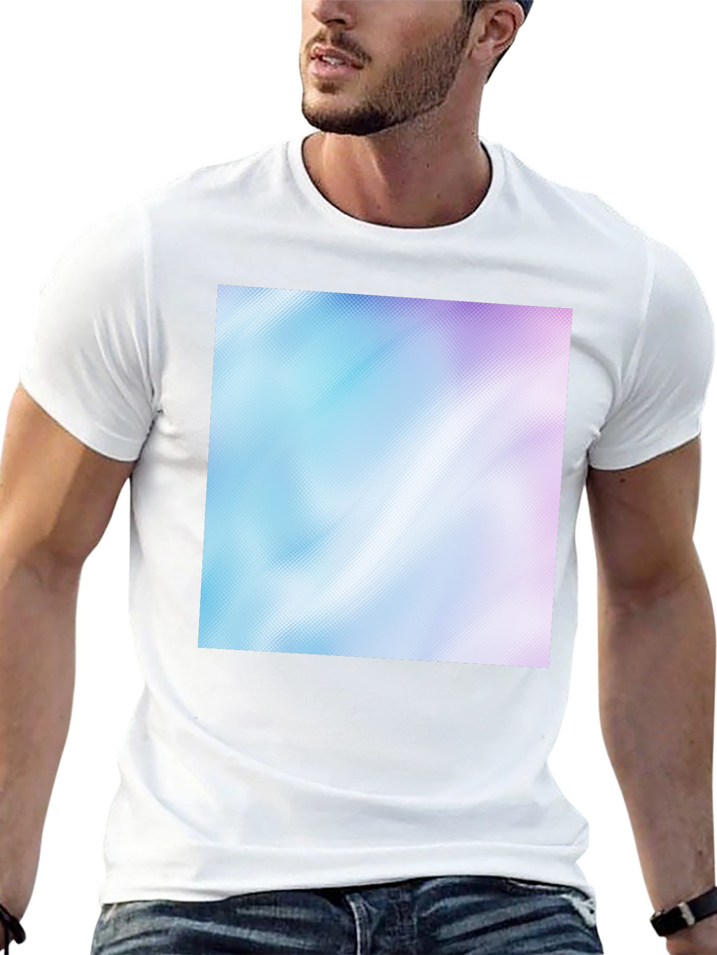 Abstract Gradient Graphic Tee - Modern Casual Style