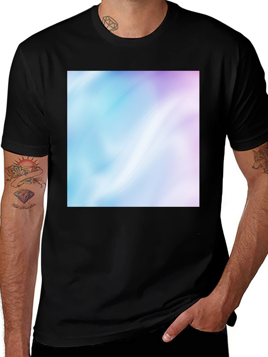 Abstract Gradient Graphic Tee - Modern Casual Style