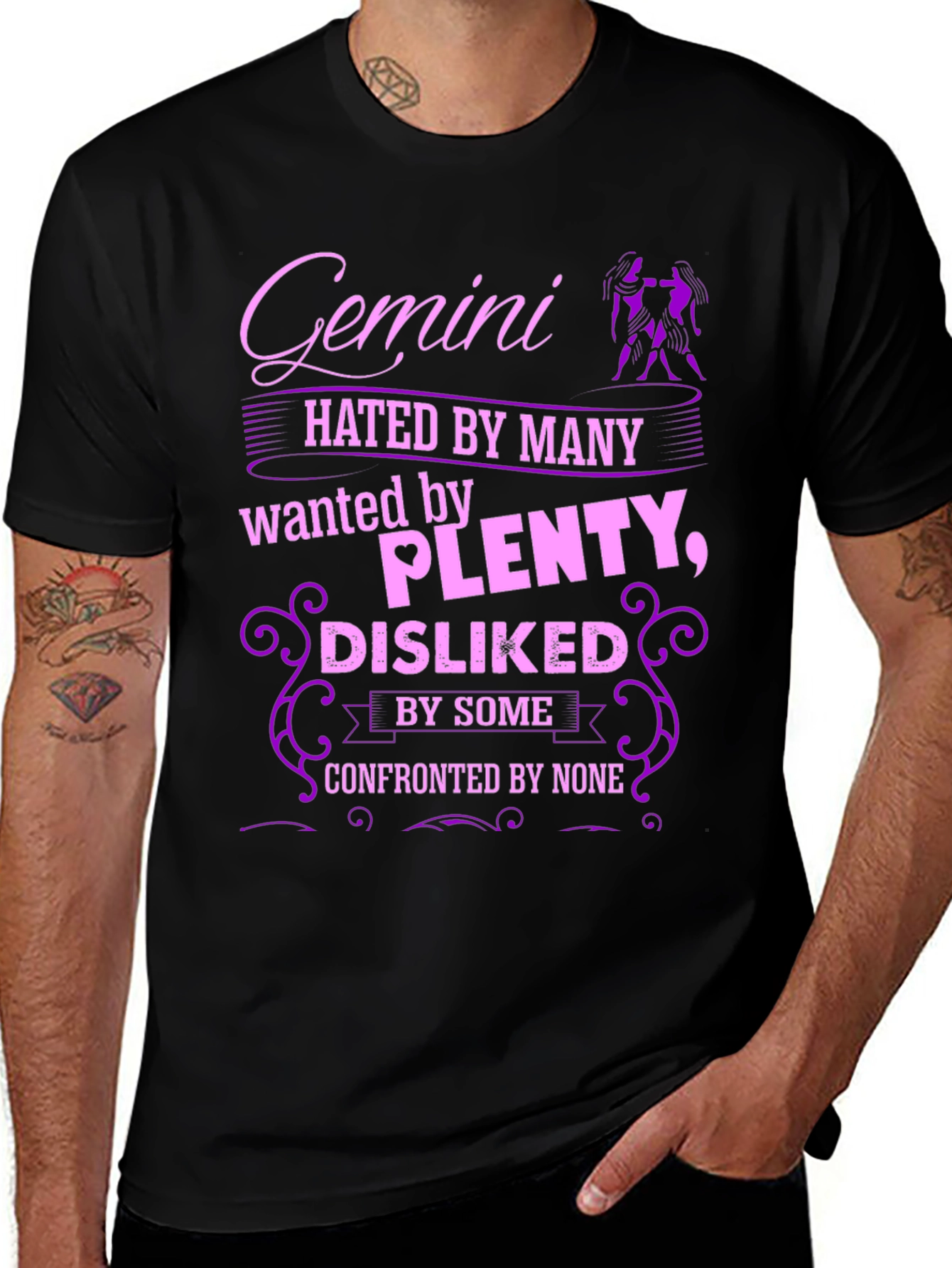 Gemini Zodiac Graphic T-Shirt - Hated by Many Wanted by Plenty
