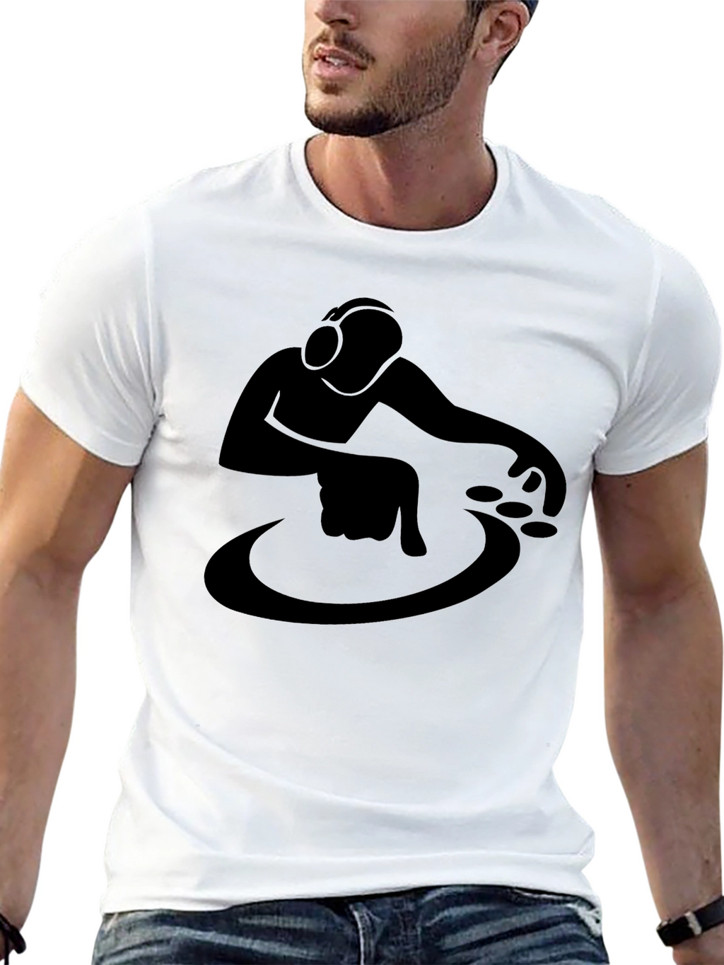 DJ Graphic Tee - Stylish Black Cotton T-Shirt