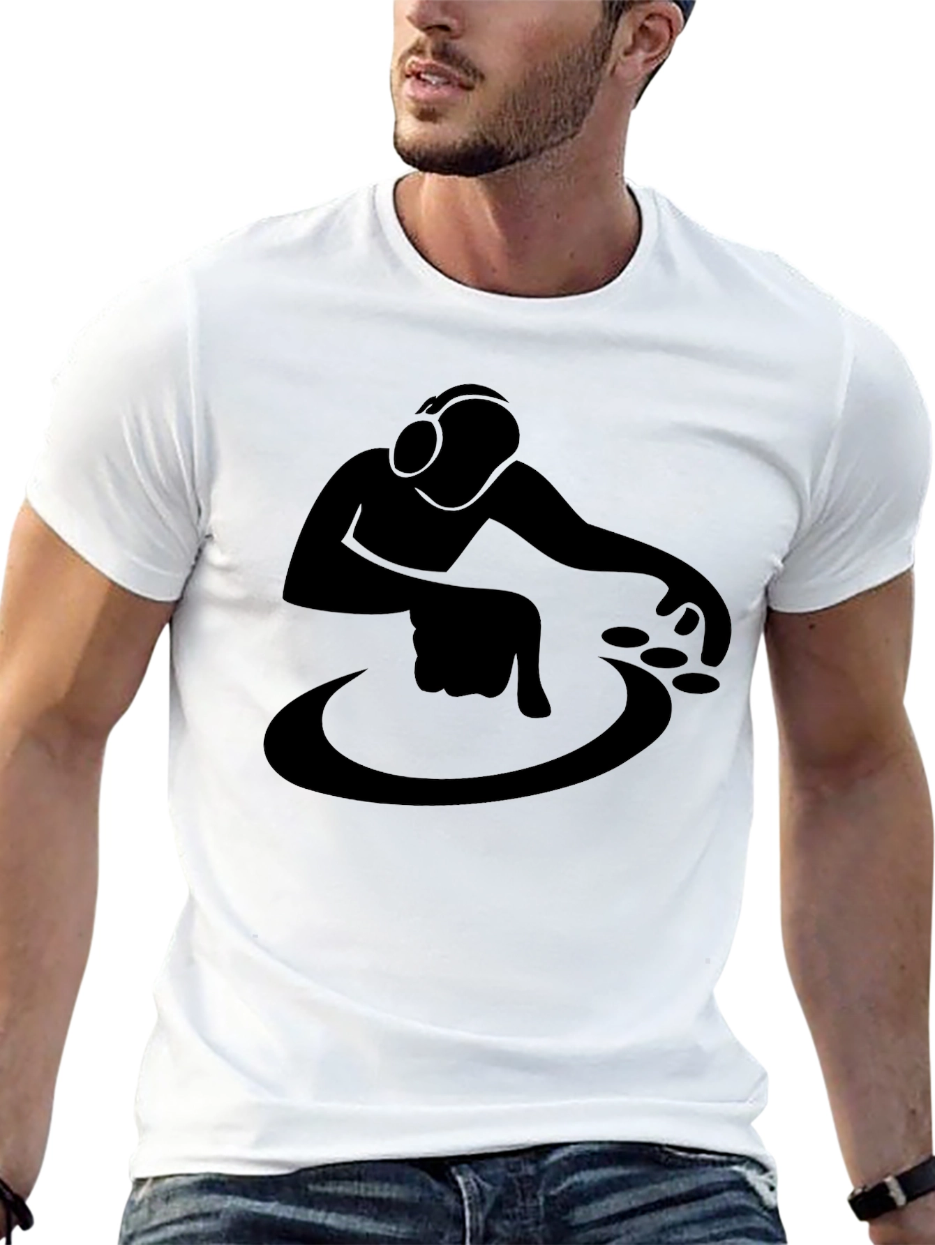 DJ Graphic Tee - Stylish Black Cotton T-Shirt
