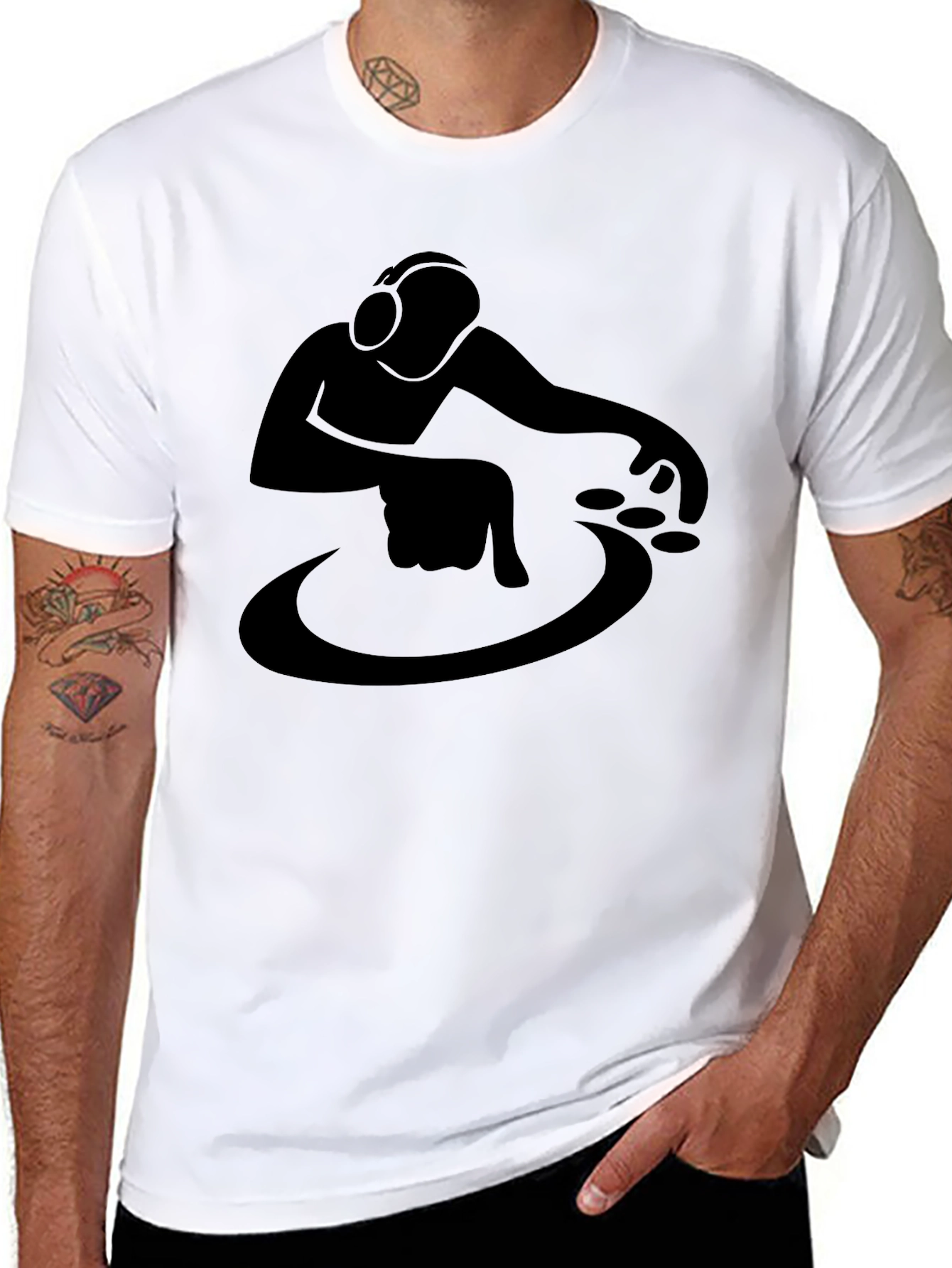 DJ Graphic Tee - Stylish Black Cotton T-Shirt