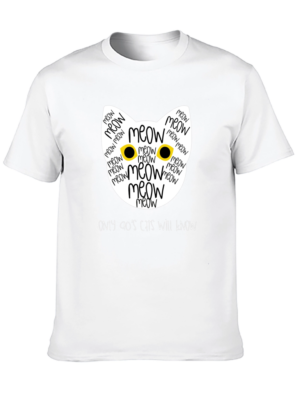 90s Cats T-Shirt - Meow Cat Face Tee