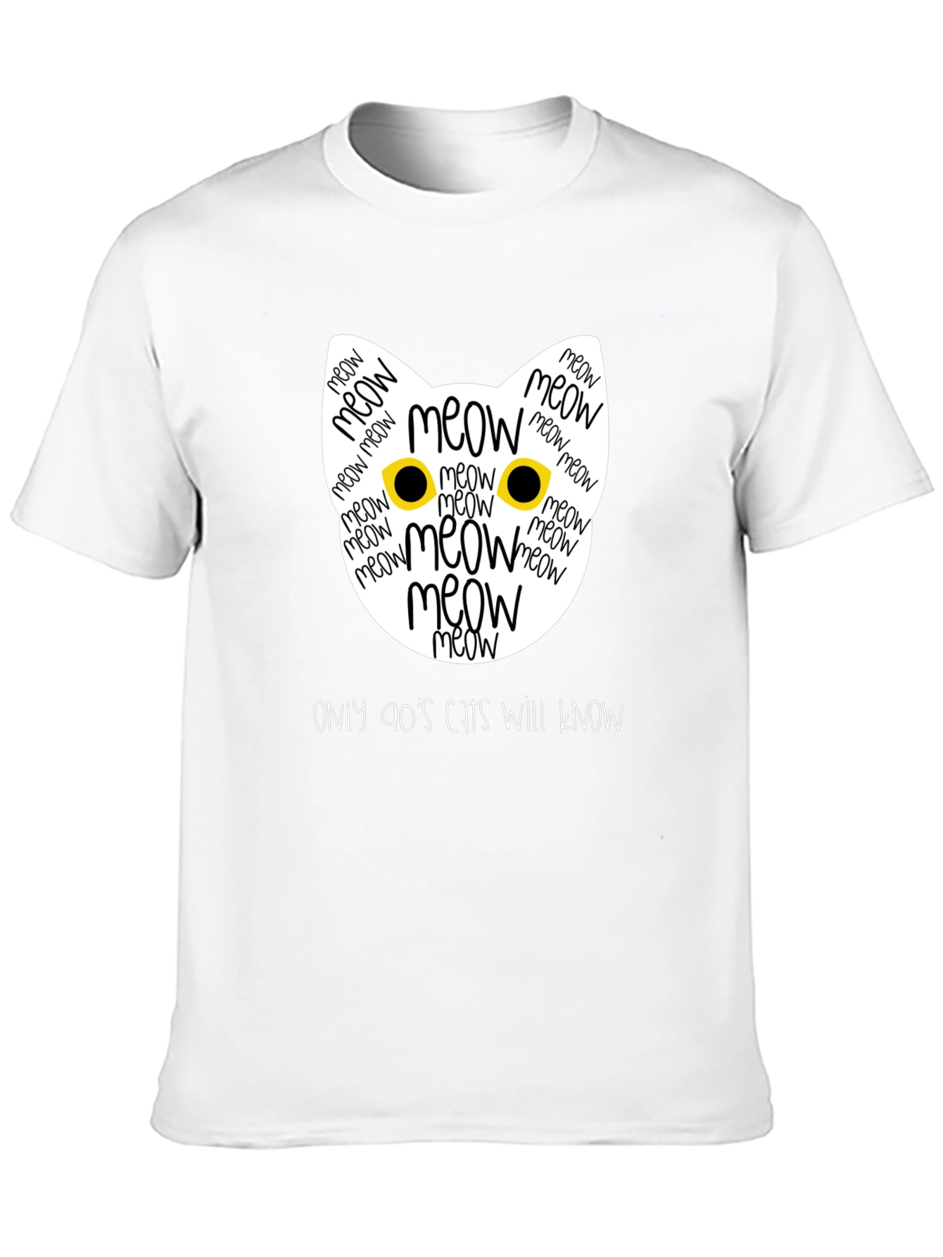 90s Cats T-Shirt - Meow Cat Face Tee