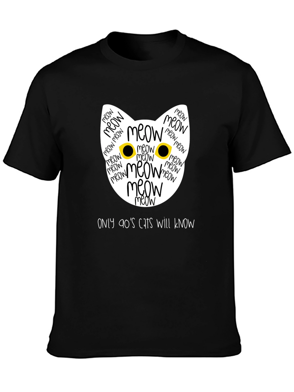 90s Cats T-Shirt - Meow Cat Face Tee