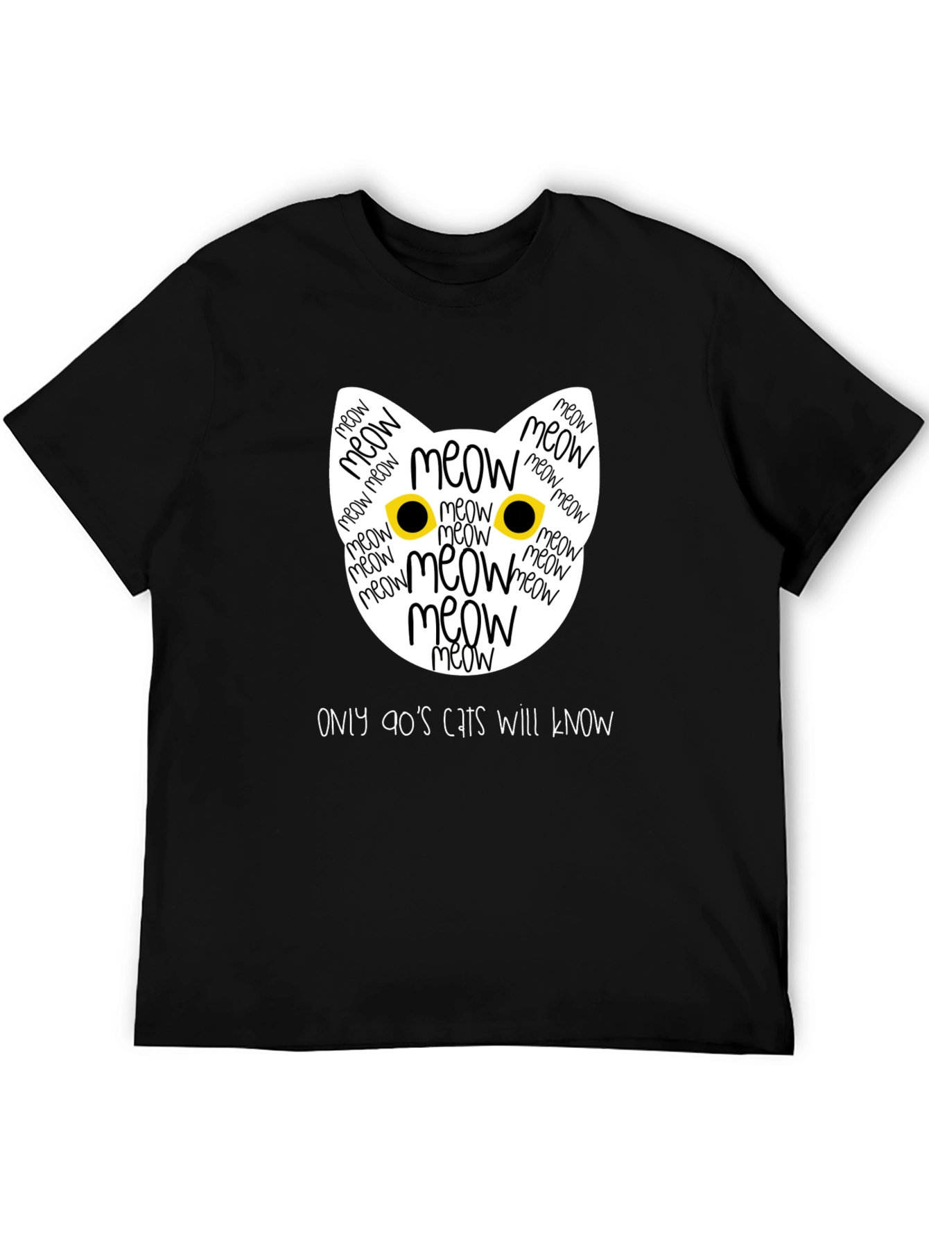 90s Cats T-Shirt - Meow Cat Face Tee
