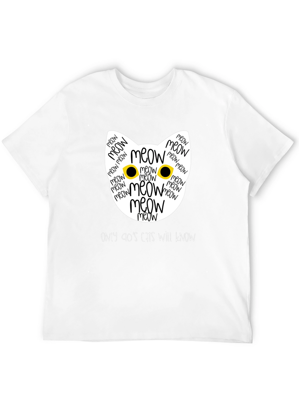 90s Cats T-Shirt - Meow Cat Face Tee