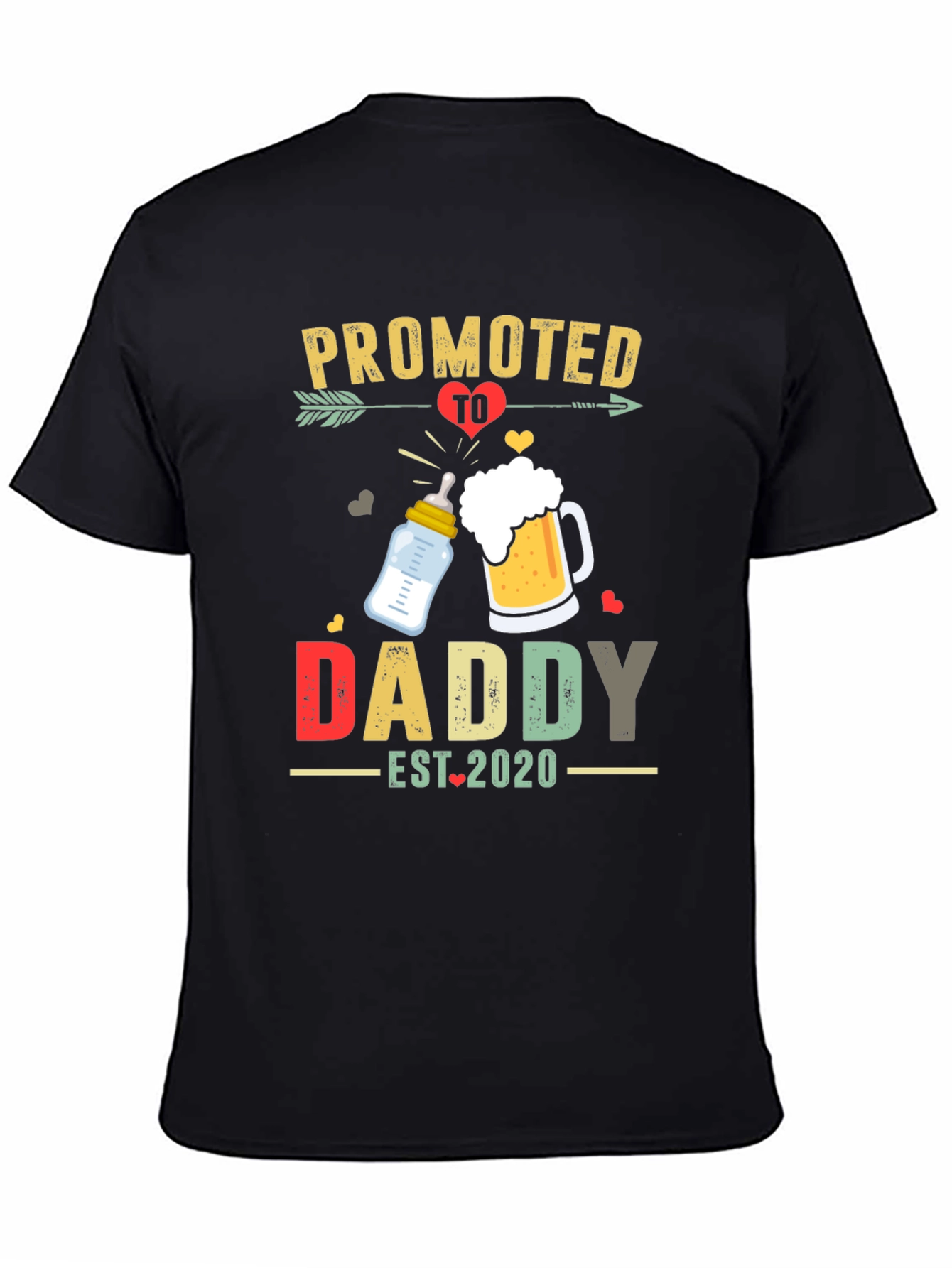 Promoted To Daddy Est. 2020 Mens Black T-Shirt