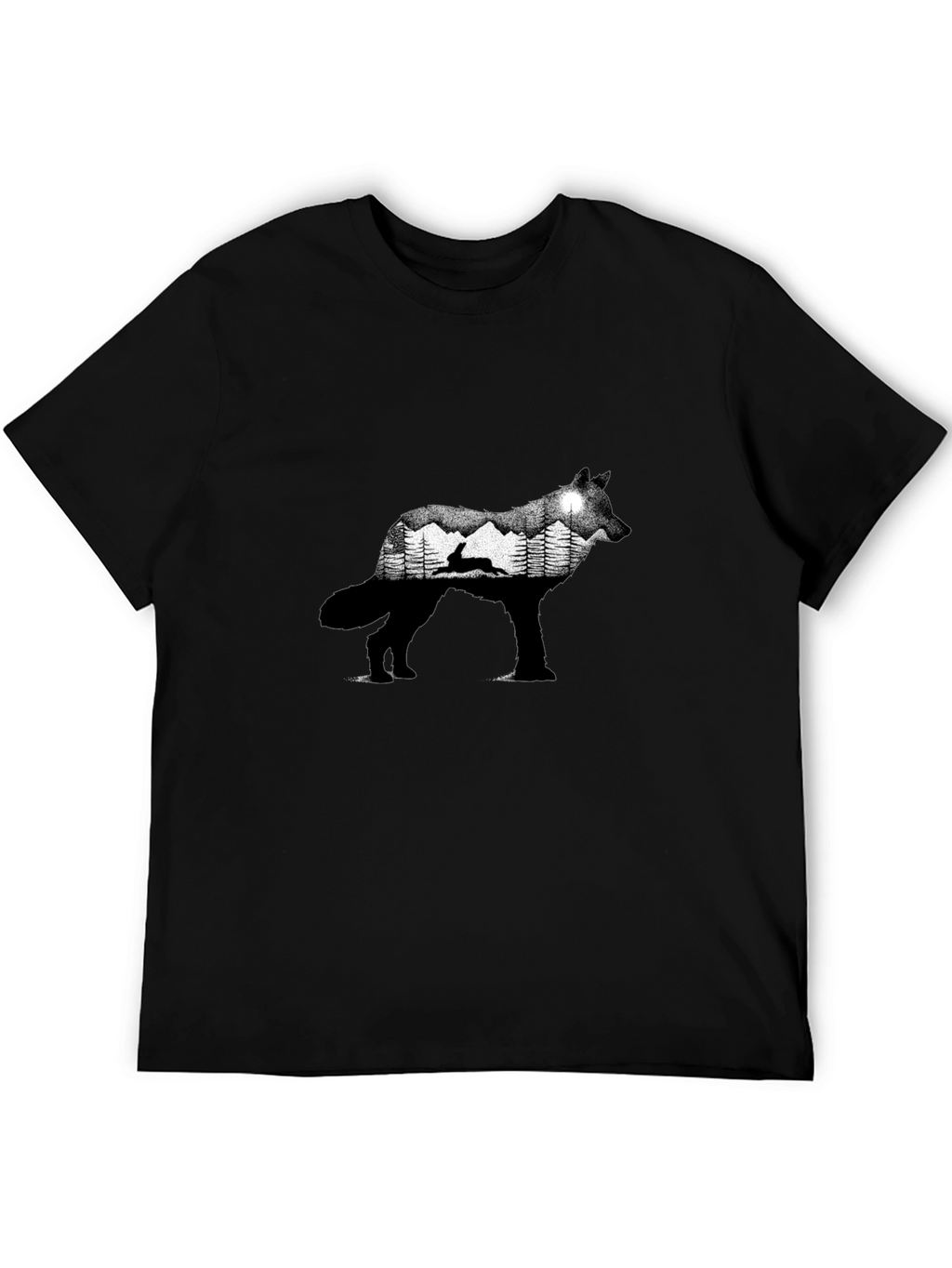 Wolf Silhouette Nature Graphic Tee
