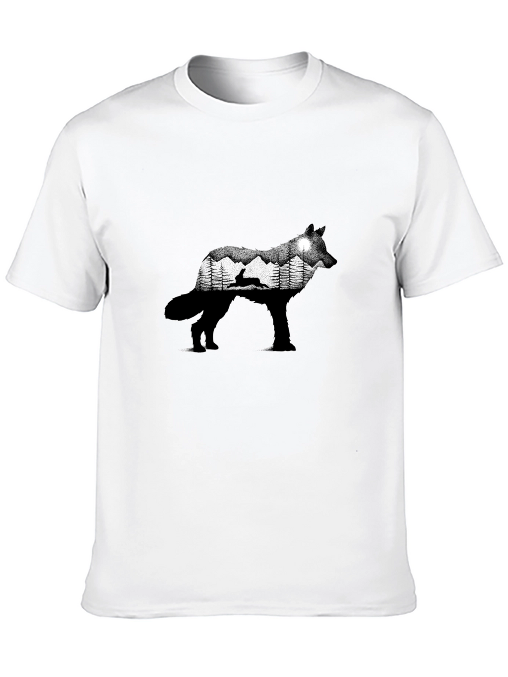 Wolf Silhouette Nature Graphic Tee