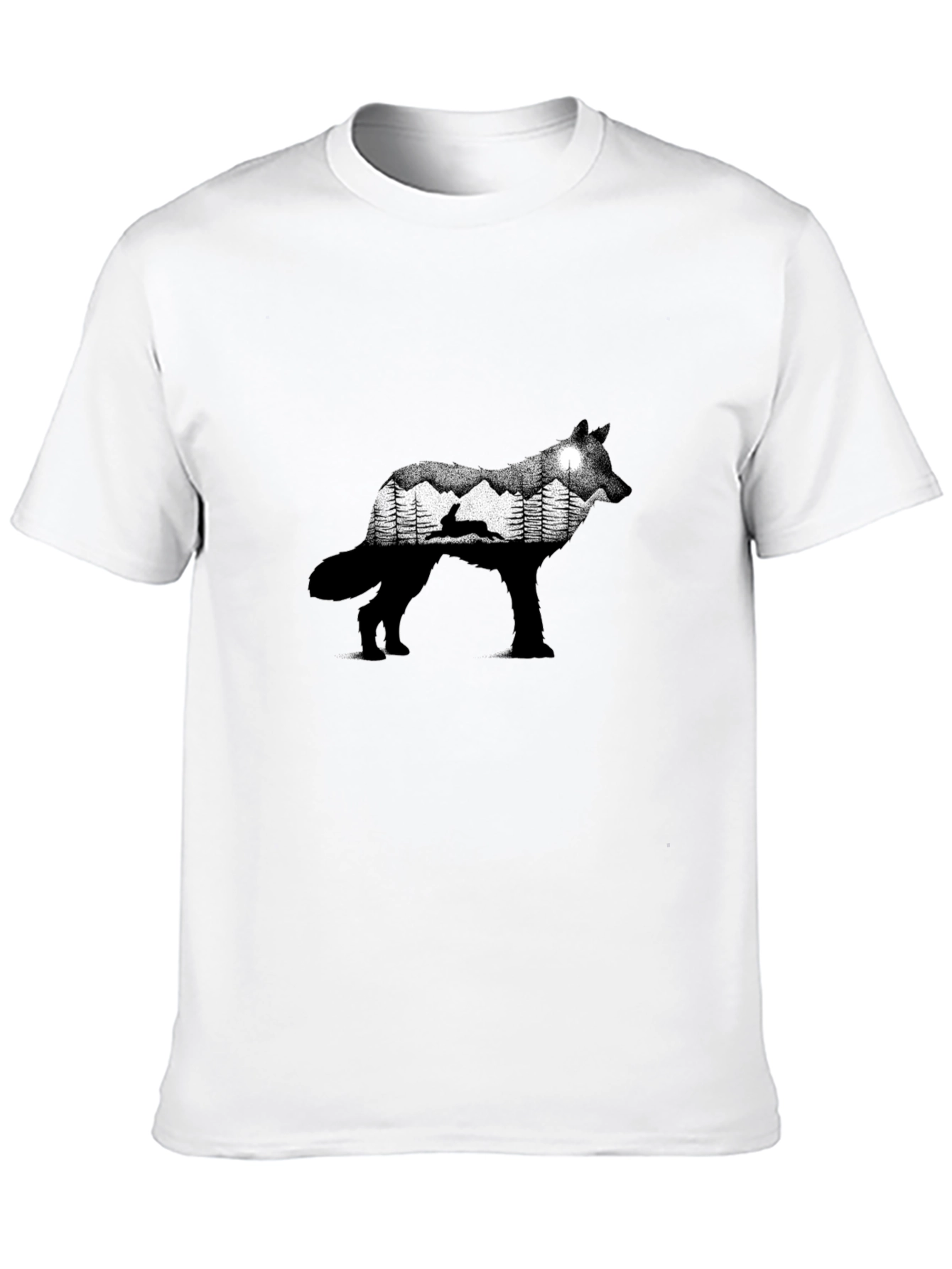Wolf Silhouette Nature Graphic Tee
