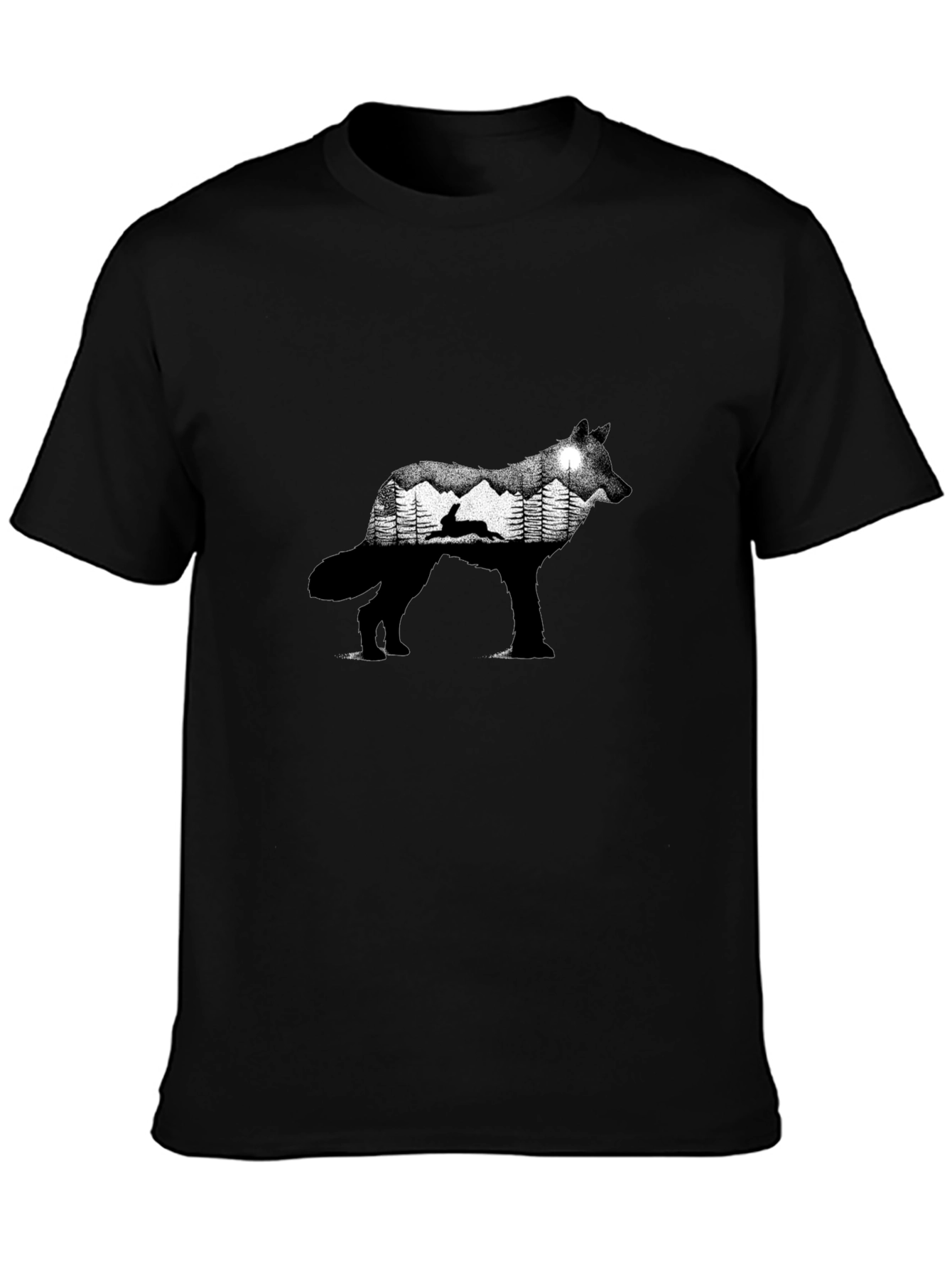 Wolf Silhouette Nature Graphic Tee