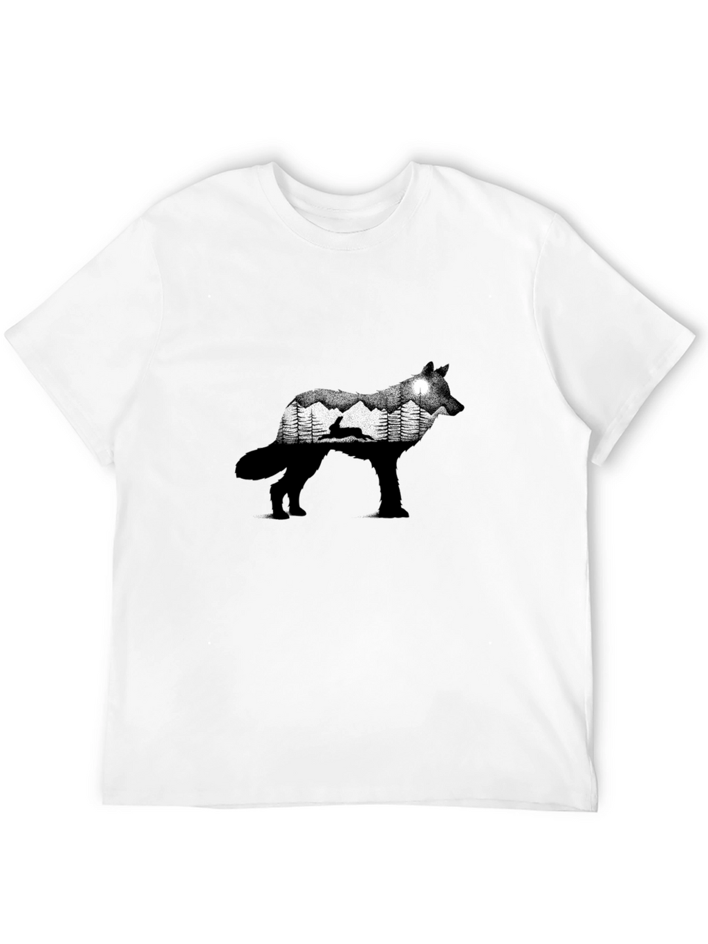 Wolf Silhouette Nature Graphic Tee