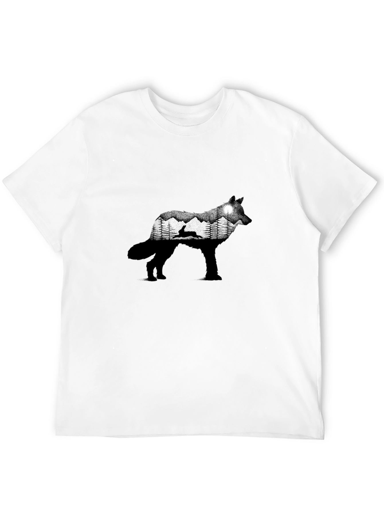 Wolf Silhouette Nature Graphic Tee