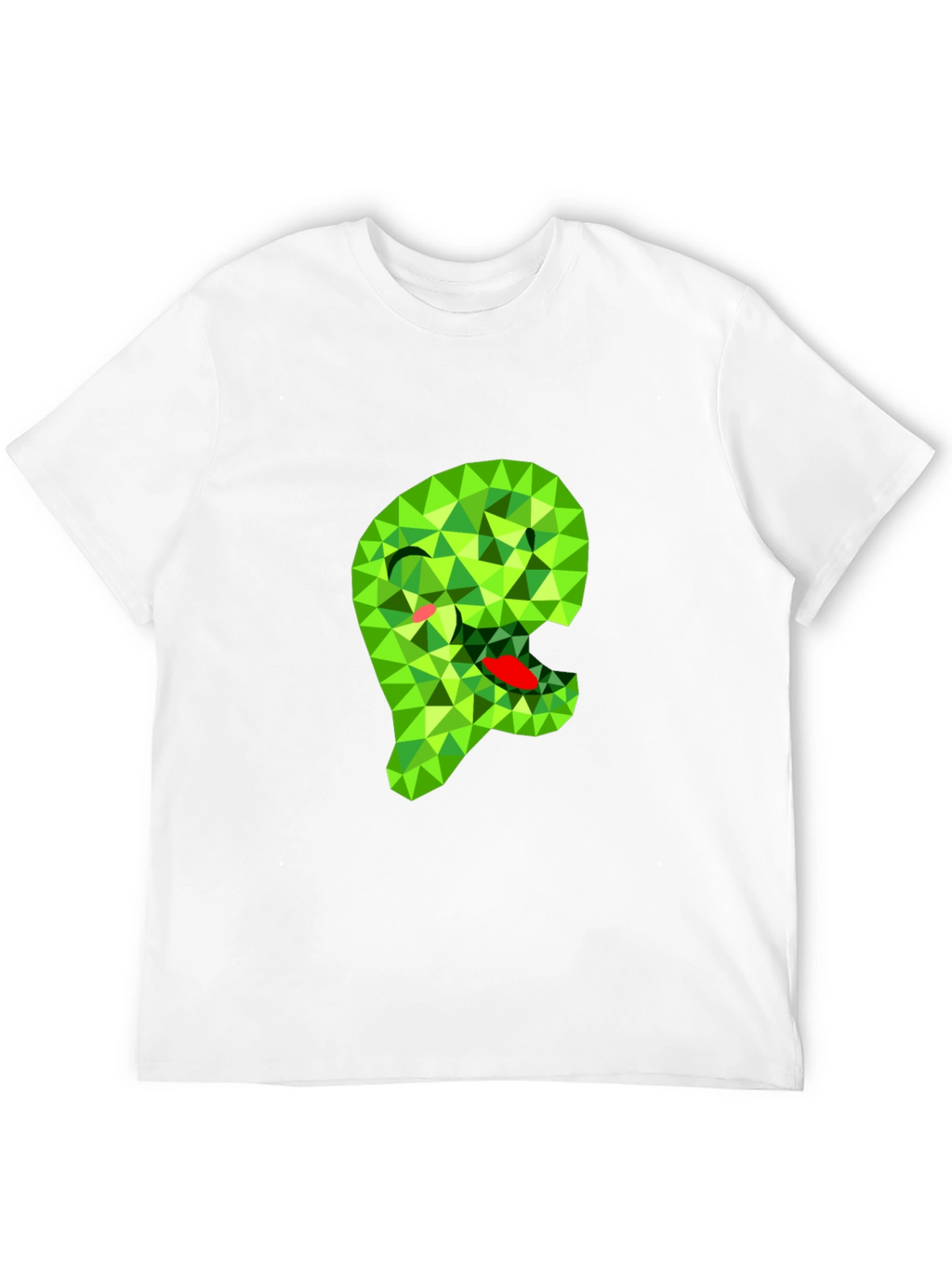 Geometric Green Monster Graphic Black T-Shirt