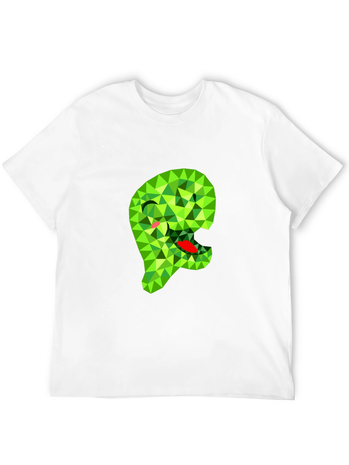 Geometric Green Monster Graphic Black T-Shirt