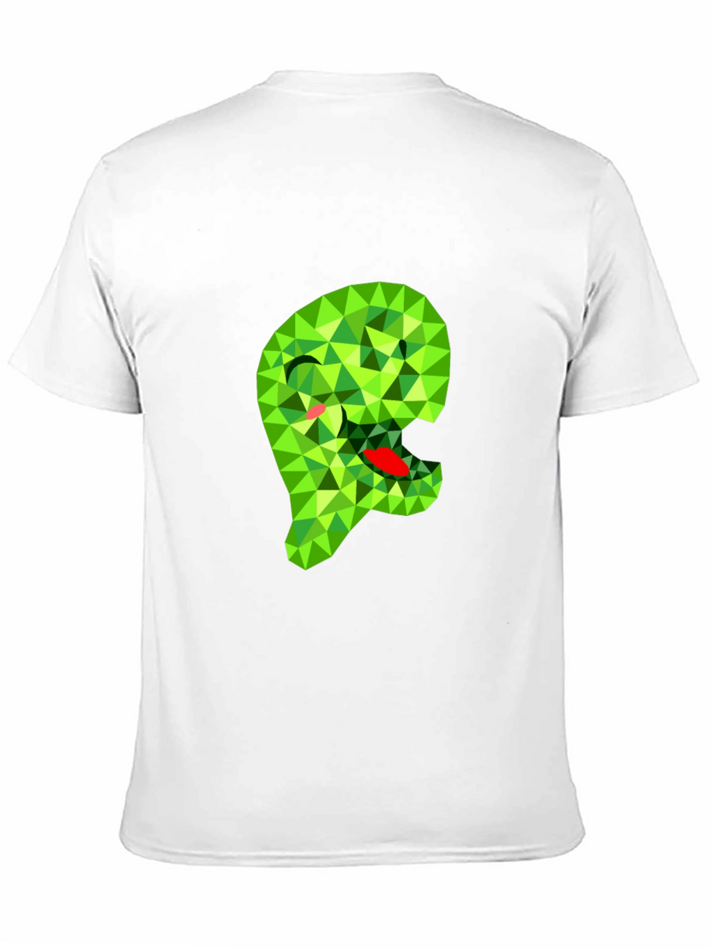 Geometric Green Monster Graphic Black T-Shirt
