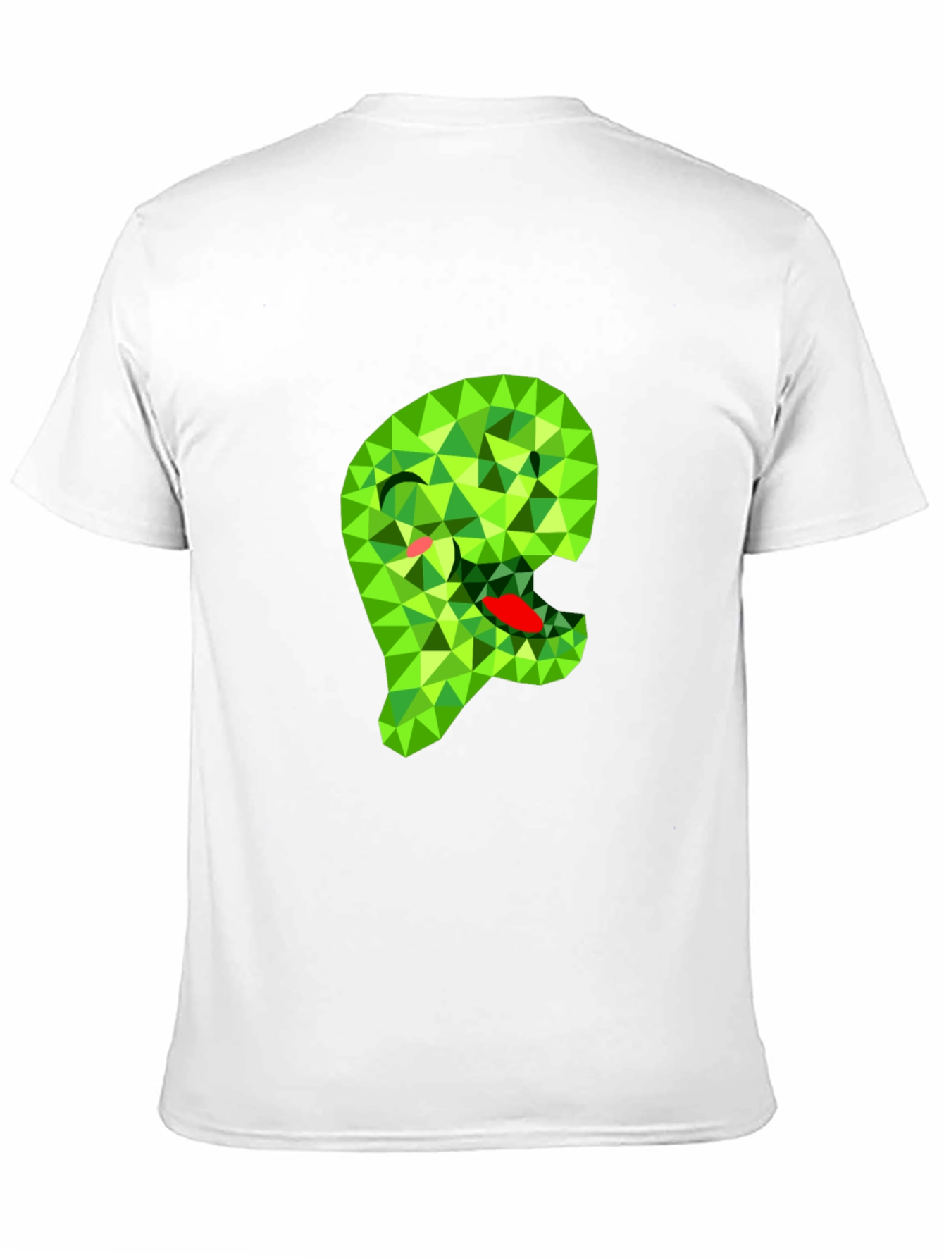 Geometric Green Monster Graphic Black T-Shirt