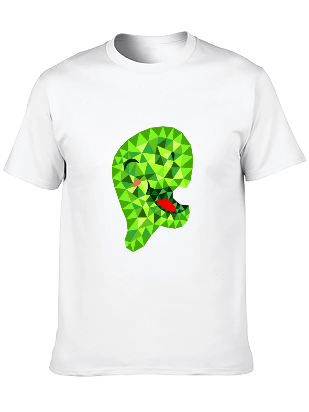 Geometric Green Monster Graphic Black T-Shirt