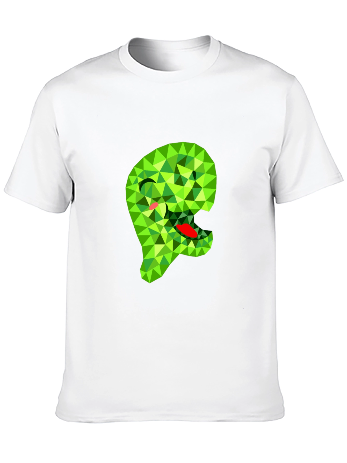 Geometric Green Monster Graphic Black T-Shirt