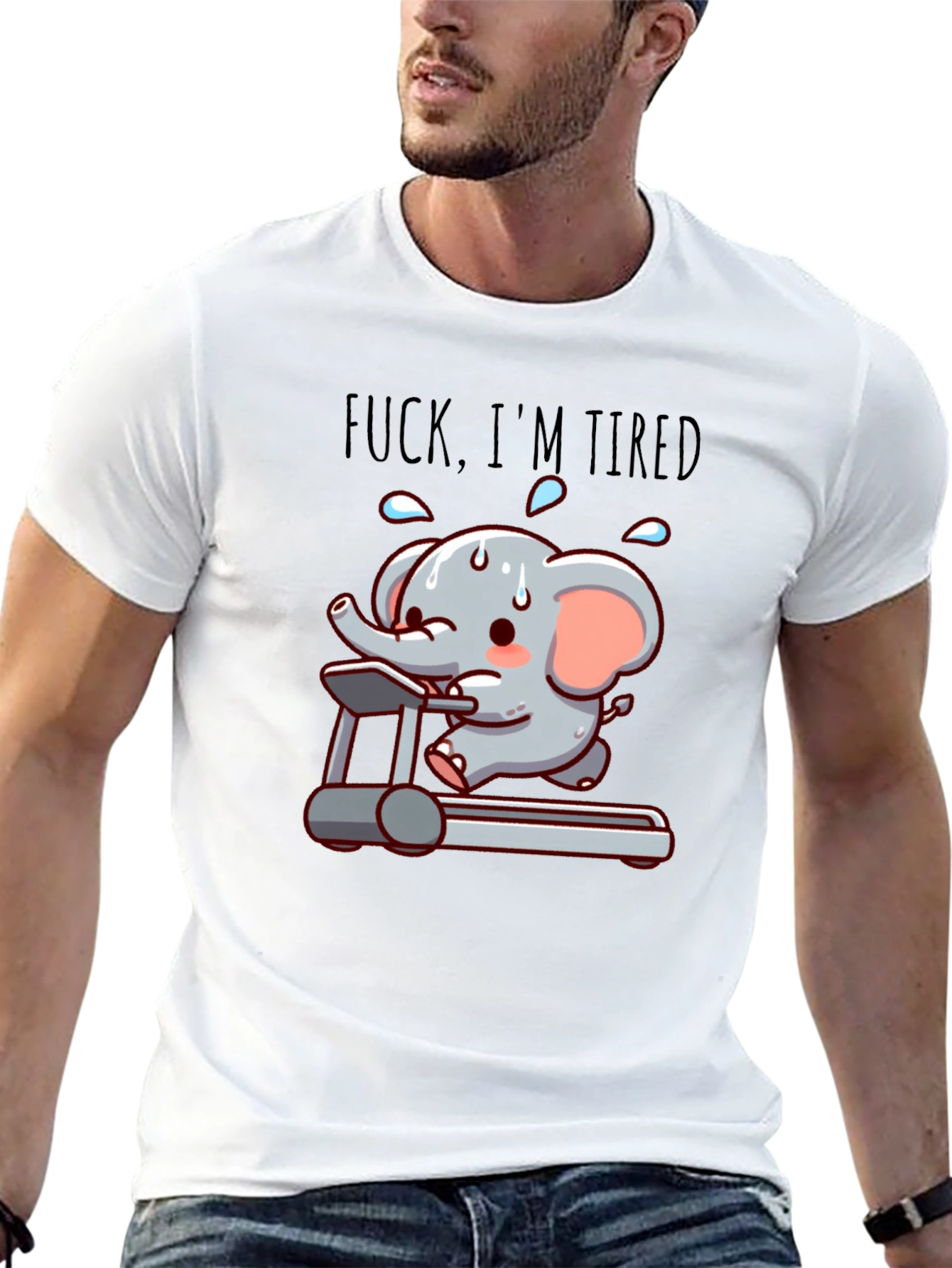 Funny Tired Elephant Gym T-Shirt